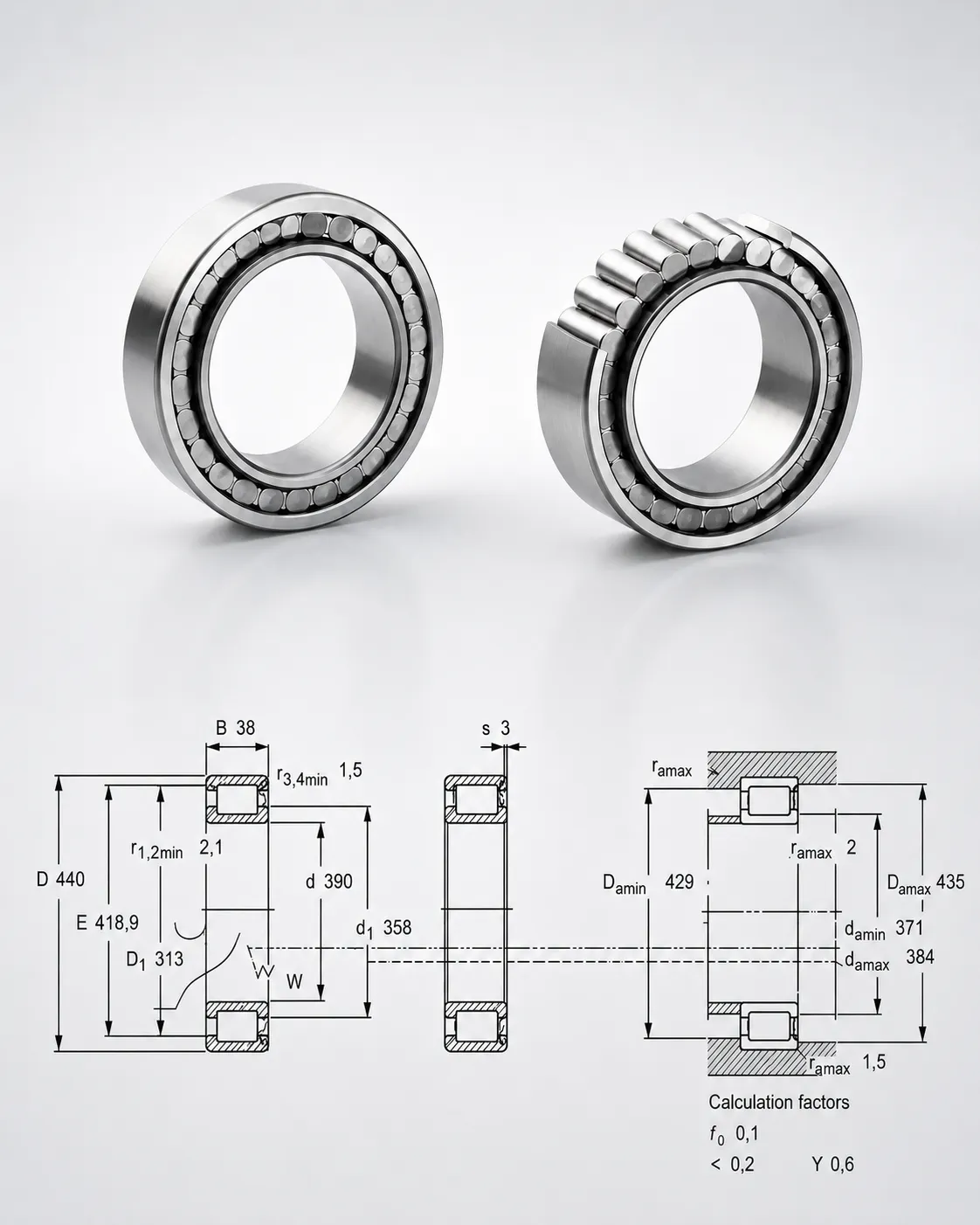 Full Complement Cylindrical Roller Bearings
