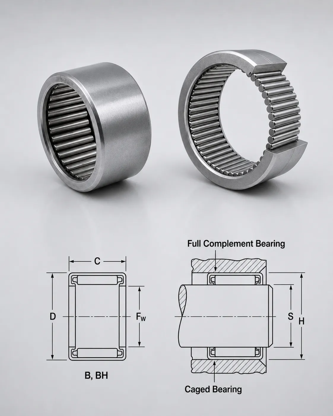 Full Complement Needle Roller Bearing