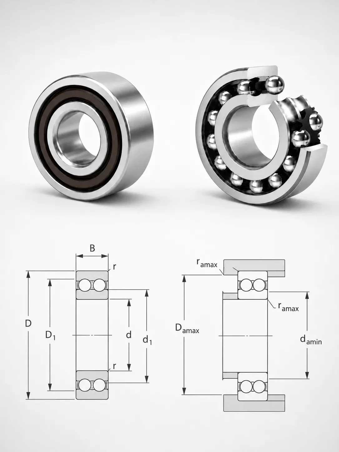 4200 series double row deep groove ball bearing