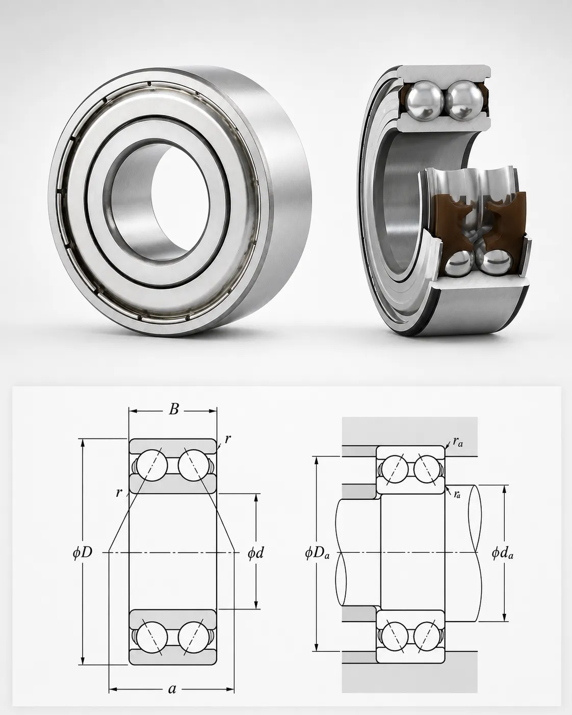 5200 series double row angular contact ball bearings manufacturer