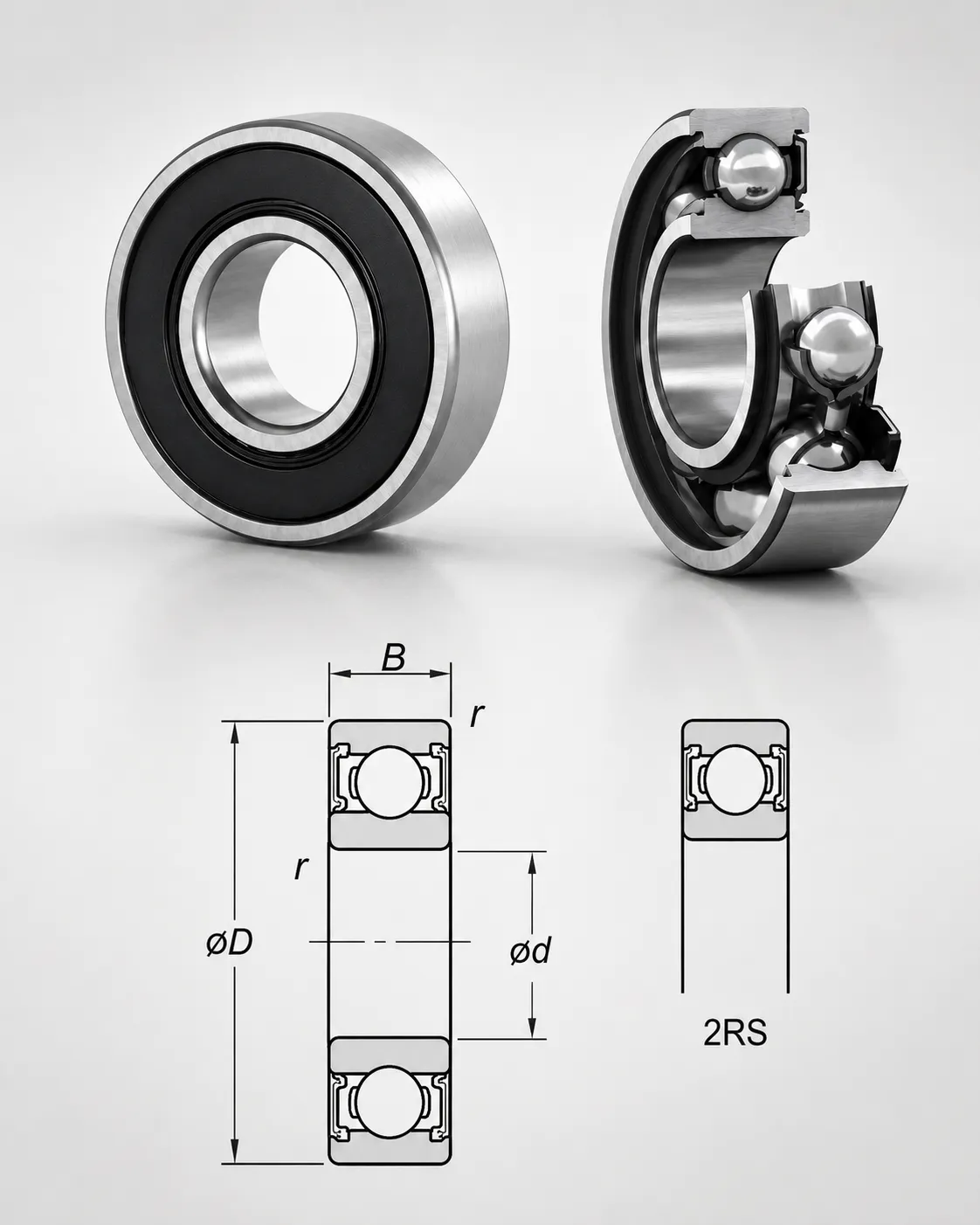 6000 series small size 2RS bearing product