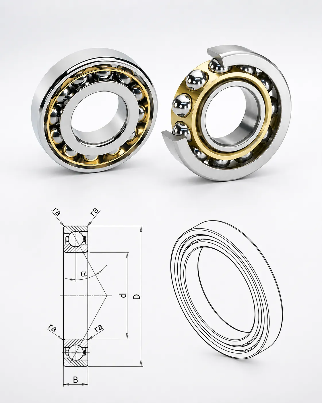 7300 Series Angular Contact Ball Bearings