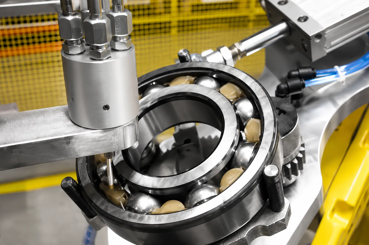 double row angular contact bearing grease filling and seal installation