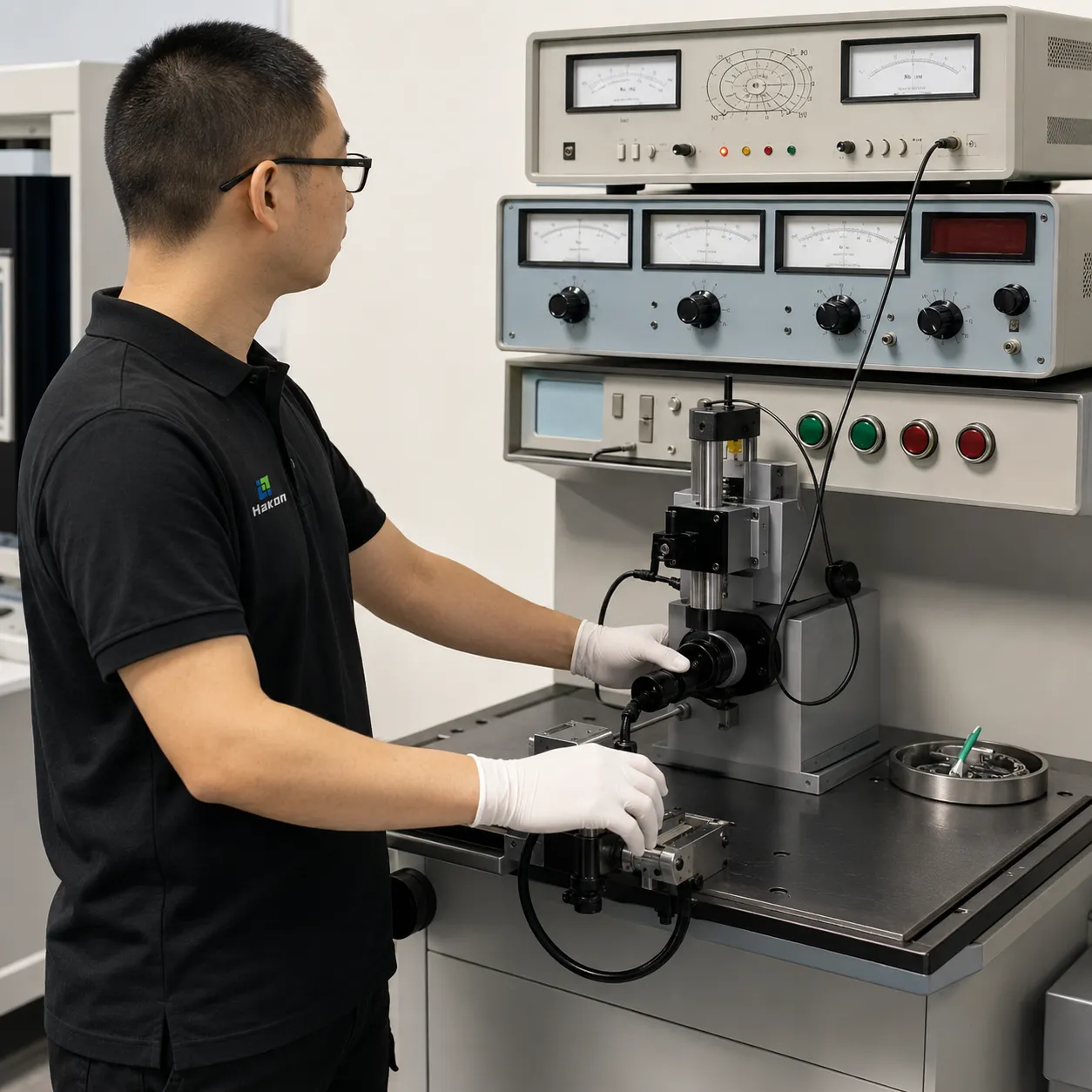 double row angular contact bearing noise and vibration testing