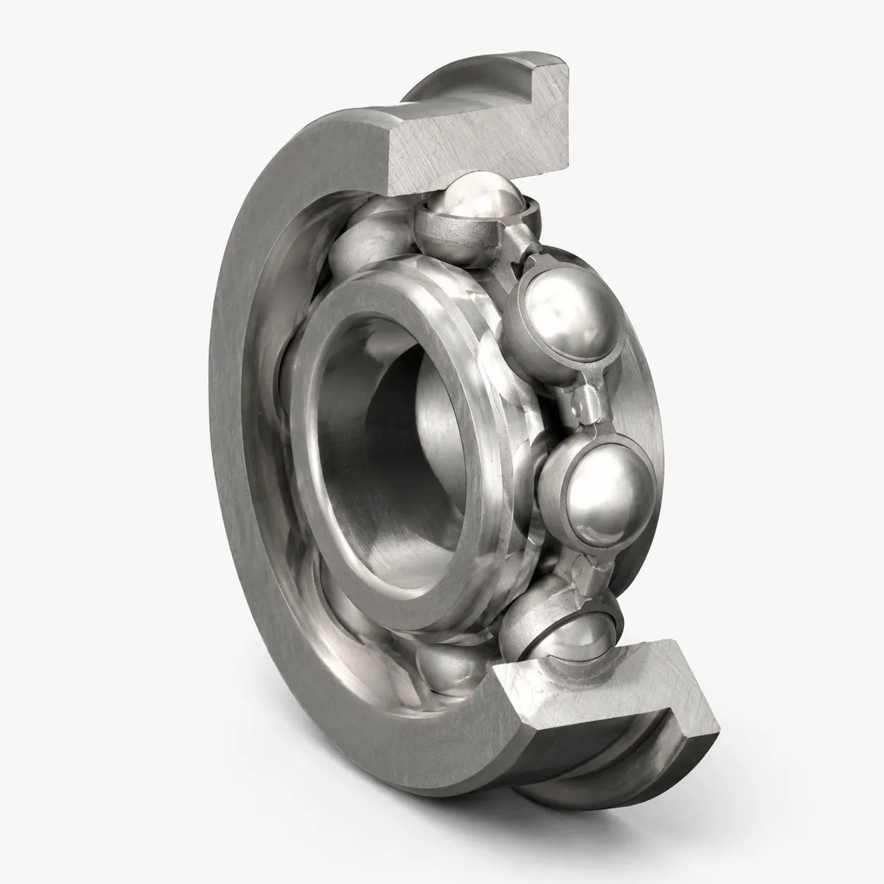 Open flanged deep groove ball bearing