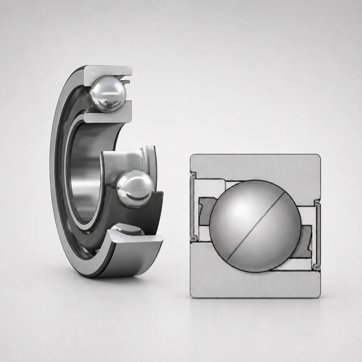 single row angular contact bearing shoulder design