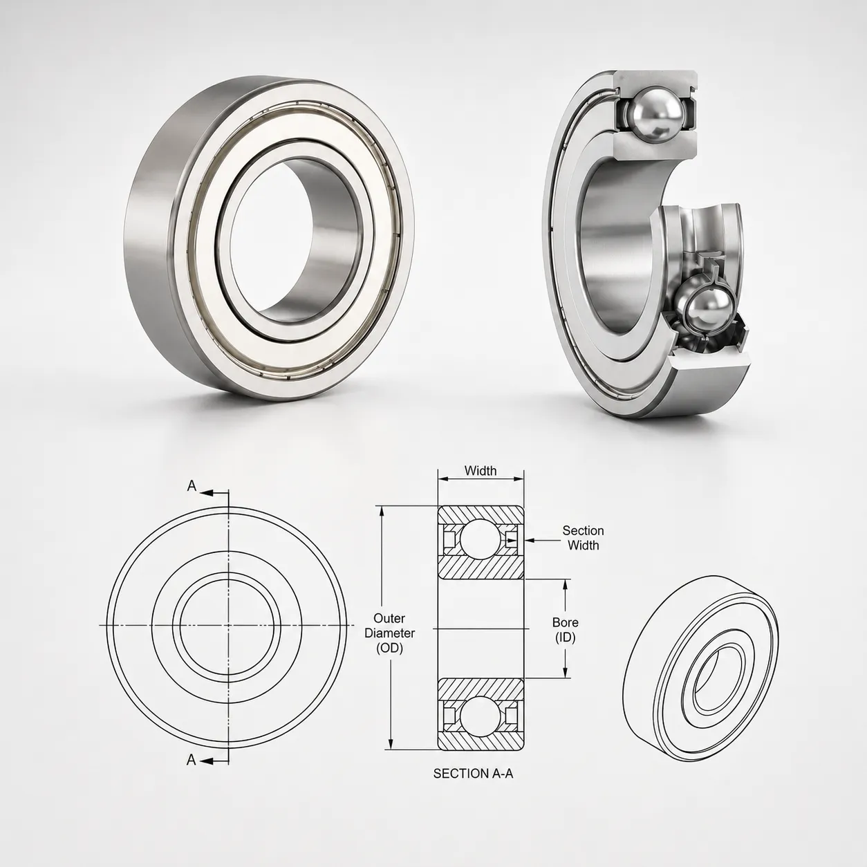 Stainless Steel Sealed Deep Groove Ball Bearings