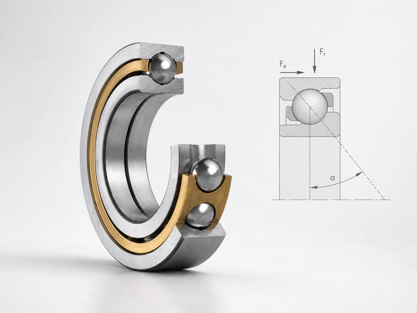 single row angular contact bearing contact angle diagram